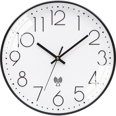 CCYKXAHorloge Murale Radio Pilotée Silencieuse 30cm sans tic-tac Pendule Murale pour Chambre Cuisine Salon Changement d'heure Automatique avecMecanismeRadio (1/5)