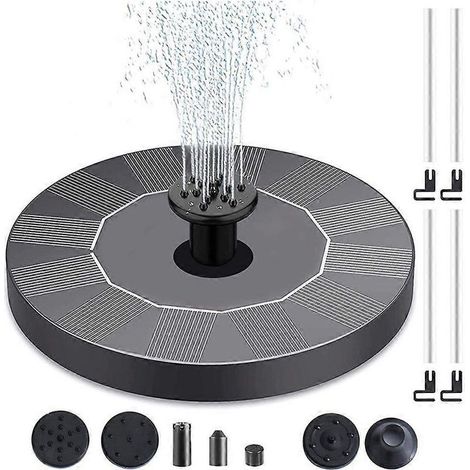 Fontaine solaire, pompe solaire pour bassin, pompe à eau solaire flottante pour bassin de jardin ou fontaine, abreuvoir pour oiseaux ou aquarium (1/5)