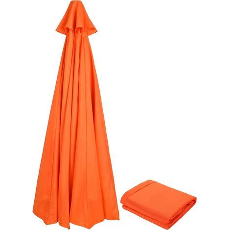 Parasol de terrasse de remplacement, résistant aux UV, au vent et à la pluie, adapté aux jardins et aux plages, orange 230 cm, 6 baleines (1/5)