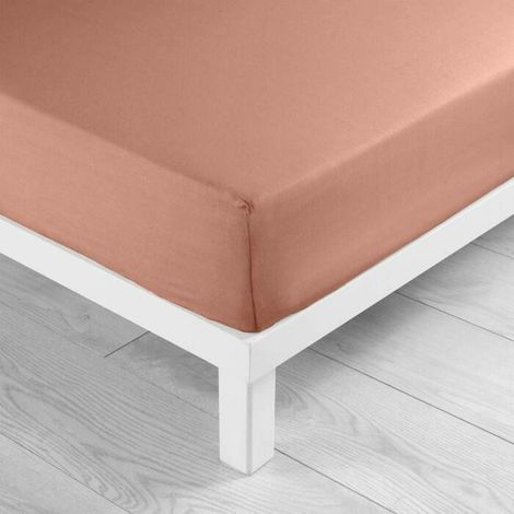 Drap-housse 180 x 200 cm LINA Blush 100% coton 57 fils – Bonnet 30 cm (1/5)