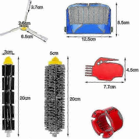 Kit d'accessoires pour iRobot Roomba série 600 (671, 692, 694, 697, 698, 650, 651, 660, 690) : brosse, filtre et rouleau. Pièces de rechange : g1604237 hwy
