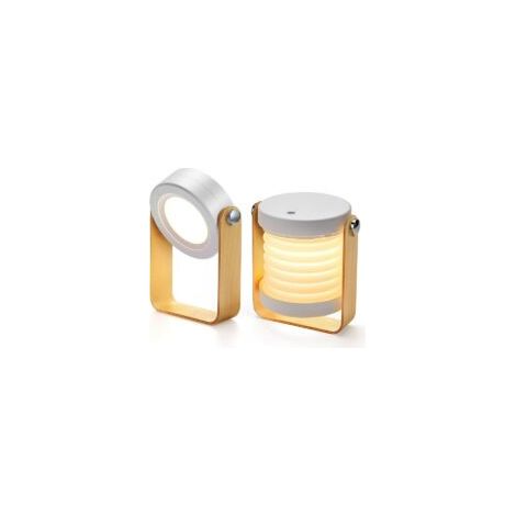 Lámpara de mesita de noche, luz nocturna de seguridad, lámpara de mesita de noche portátil, linterna, luz nocturna retráctil, lámpara de mesa LED plegable - Crezuo