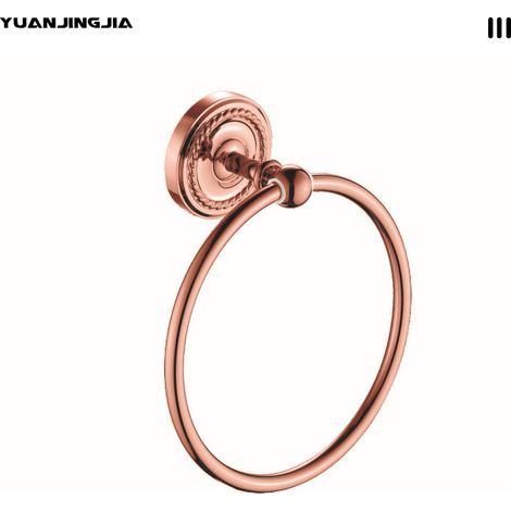 Roségoldener Handtuchring, Retro und luxuriöses Badezimmerzubehör, Elegantes Design Sanitärarmatur, 1 Stück-lsw (1/2)