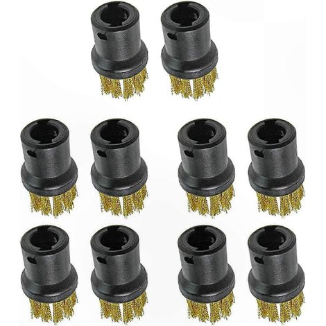Lot de 10 embouts de brosse métallique de rechange pour nettoyeur vapeur - Compatibles avec plusieurs modèles : SC1, SC2, CTK10, SC3, SC4, SC5 et SC7 (1/5)