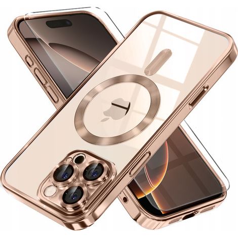 Custodia per iPhone 16 Pro Max, Electro MagSafe, titanio deserto + pellicola protettiva in vetro (1/5)