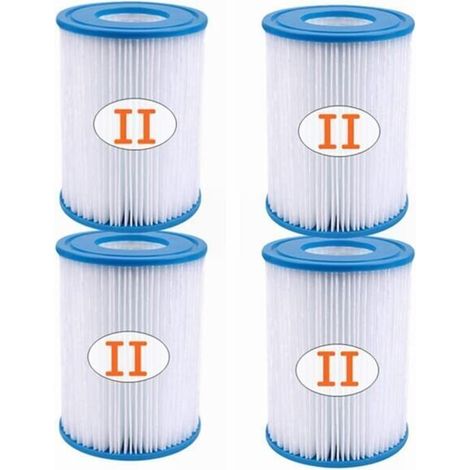 4er-Pack Poolfilterkartuschen Typ II – Für Typ-II-Filter – Für 58094 - Crezuo