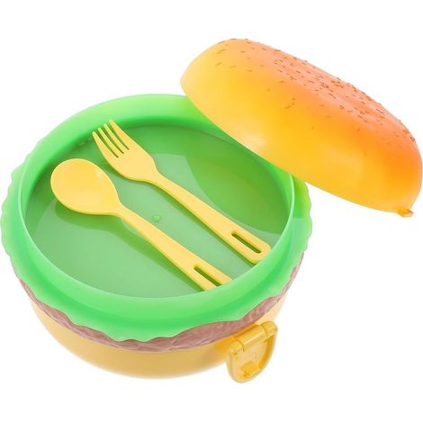Boîte à bento en forme de hamburger, compatible micro-ondes et (1/5)
