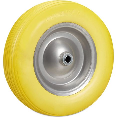 brouette 4.80 4.00-8, Caoutchouc, Roue Secours, Jante, pneus de Diable 100 kg Charge, Jaune Gris (1/5)