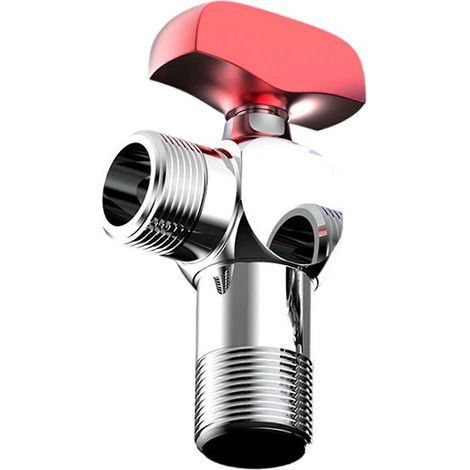 Vannes de régulation de débit d'eau 1/2" à haut débit, vannes d'arrêt d'angle métalliques 1/2" pour systèmes d'eau chaude/froide, multicolores galvanoplastie d'alliages (1/5)
