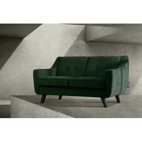 KONSIMO TERSO Sofa, 2 Sitzer im zeitlosen Design, Velours-Bezug, blau (1/5)