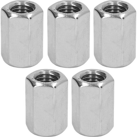 Lot de 5 écrous hexagonaux M12 x 1,75, 19 L30 mm, en acier inoxydable antirouille, pour tige longue à 6 pans. (1/5)
