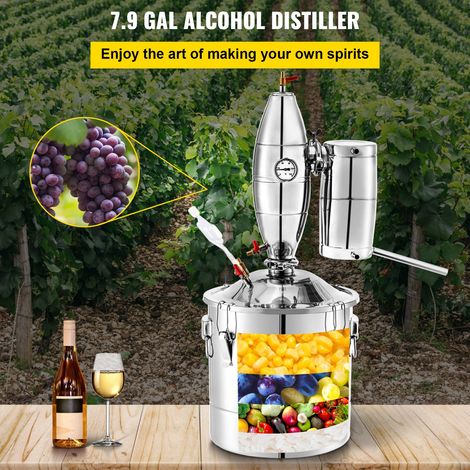 Distillateur Alambic 30 L Chaudière à Spiritueux en Acier Inoxydable Kit de Pot de Brassage Distillation Thermomètre Pompe de Circu… (1/5)