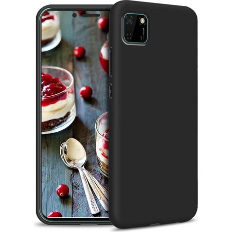 Funda para Huawei Y5P, silicona ligera, negra (1/2)
