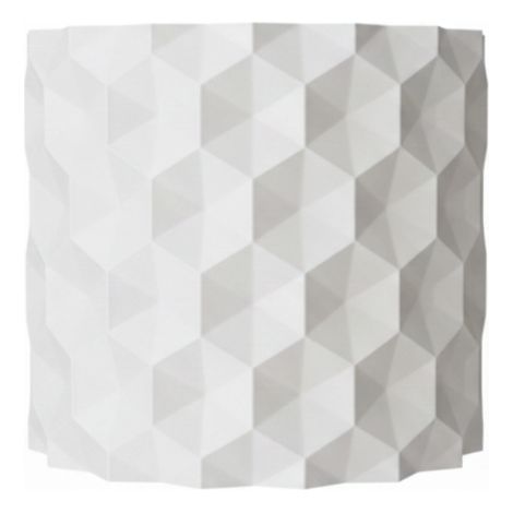 Pot de fleurs blanc décoratif à motif hexagonal inversé (1/3)