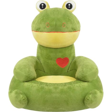 Maison Exclusive - Silla de peluche para niños rana verde