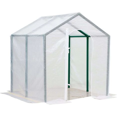 telo di ricambio verdemax per serra violetta in pe rinforzato trasparente 200x200x220 cm (1/2)