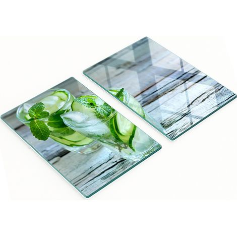 Taglieri e vassoi decorativi in vetro con motivo cetrioli d'acqua, 2x40x52 cm (1/5)