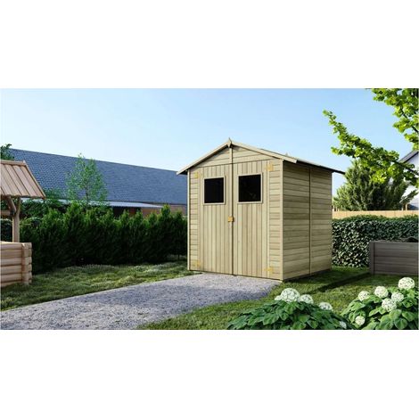 Casetta da giardino in legno 3.46 m2 - 1.90x1.82 m - 12.5 mm - Impregnata - DOM218 (1/5)
