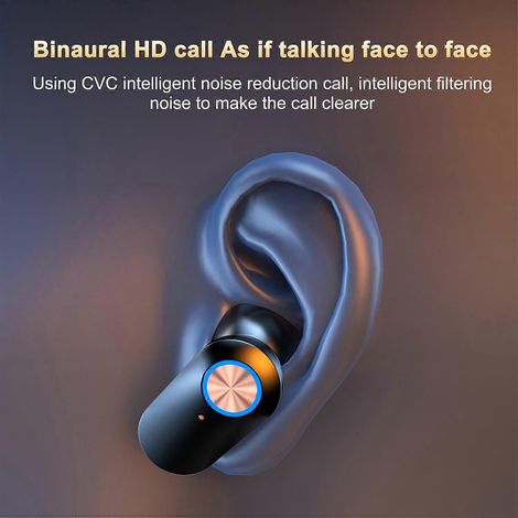 Casque sans fil Bluetooth 5.3 YD08 avec fonction de duplication d'écran, rechargeable pour téléphones portables, écran numérique LED HD (1/4)