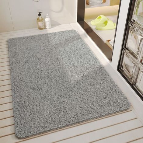 Piece (40 x 60 cm, Grey) Non-Slip Shower Mat with Drain Holes, Quick-Drying and Mildew Resistant, Soft and Comfortable Loofah Bath Mat for Wet Areas YMYNY (1/3)