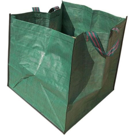 Sacs poubelle de jardin - carrés - 270 litres - 65 x 65 x 65 cm - verts - 1 pièce - polyéthylène tissé (1/4)