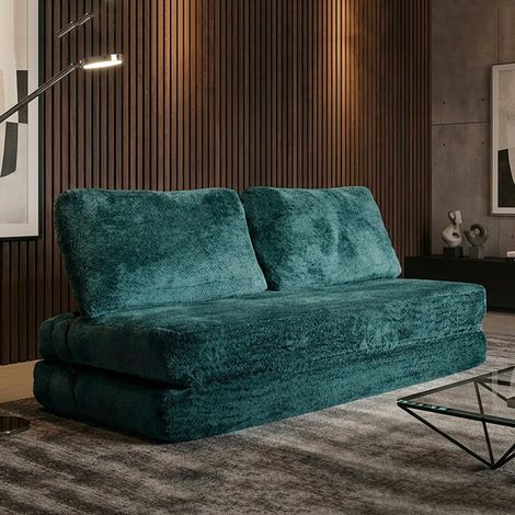 Schlafsofa 2-Sitzer Albayz, Klappbar, Rückklapp-Öffnung, Sitzplätze 2, 31x31 cm Petrolgrün (1/5)