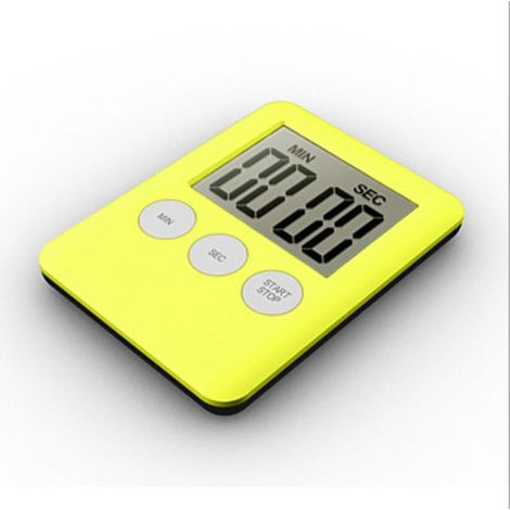 Minuteur numérique magnétique - Horloge de cuisine jaune (1/4)