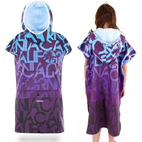 Schnelltrocknendes marineblaues Kinder-Poolhandtuch mit Kapuze