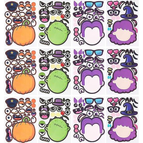 12 Puzzle-Aufkleber für Halloween-Dekorationen