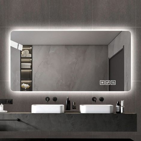 Miroir LED Salle de Bain 60x120cm Antibuée Dimmable Résistant Corrosion