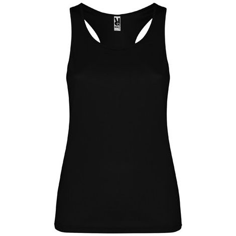 Camiseta transpirable deportiva con sisas y escote ribeteado SHURA ROLY S Negro