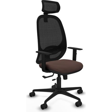 Silla de oficina piqueras y crespo Cilanco marron oscuro simil piel (1/2)