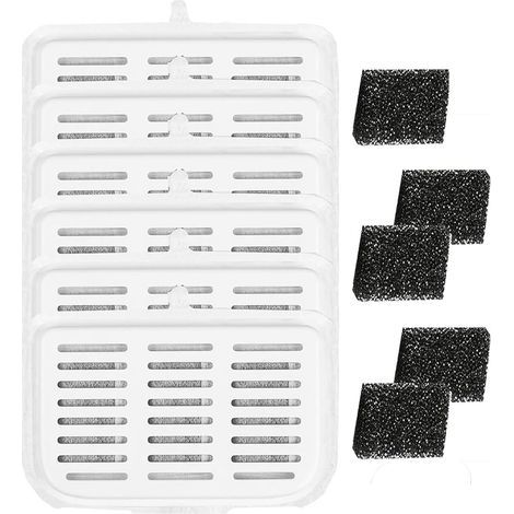 Lot de 11 filtres pour Petkit  Max3 Pet Water Fountain, Le Charbon Actif Haute densité Peut filtrer Les odeurs et Les impuretés dans l'eau (6 filtres + 5 éponges) (1/5)