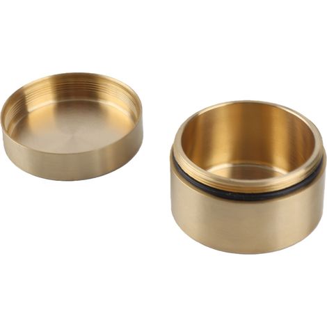 Boîte ronde en laiton étanche à l'eau, à la poussière et à l'humidité, pour le rangement de bijoux en extérieur, format M (4,9 cm / 1,9 po). (1/5)
