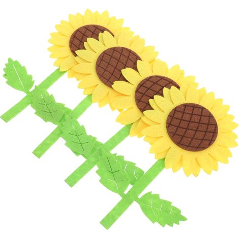 Lot de 4 stickers muraux amovibles tournesol pour salon (1/5)