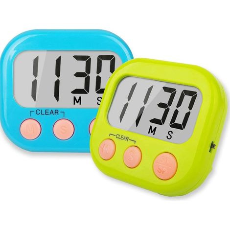 Set 2 chronomètre digital magnétique Tovbmup, Albastru/Galben (1/5)
