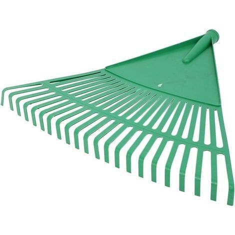 Plastic Leaf Rake - Lightweight rake head for efficient leaf collection, lawn care, and garden cleanup - Green 470 mm/22T (1/5)