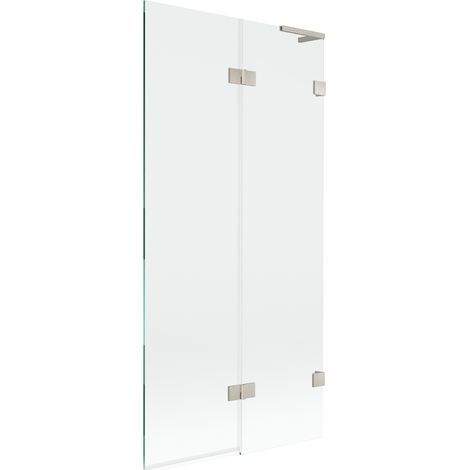 Paroie de baignoire Mexen Lunar L 2 battants droit 90 x 150 cm, transparent, nickel brossé - 897L-090-100-97-00-P (1/5)