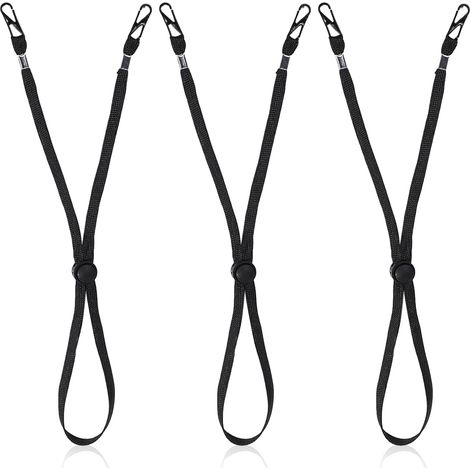 Cordons coupe-vent réglables pour chapeau, 3 pièces avec clips amovibles, sangle mentonnière anti-vent. (1/5)
