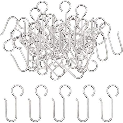Crochets agrafes pour Rideaux,40 pièces Crochets Rideaux Rail,Crochets pour Rideaux en Zinc à Usage intensif,pour Les Rideaux de Porte,etc(50x28mm) (1/5)
