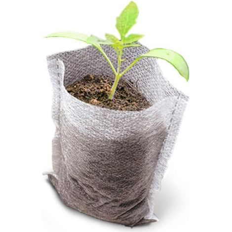 Sacs de semis, 100 pièces 14 x 16 cm, sacs de culture non tissés pour semis, sacs de culture en tissu végétal pour semis en pot, fournitures de jardinage pour la maison (1/4)