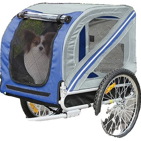 Remolque para bicicleta, diseño versátil, material resistente, color azul. (1/2)