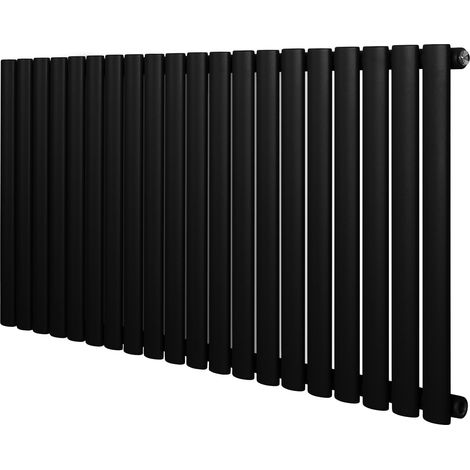 Radiatore Orizzontale Design Ovale Colonna Singola Nero 600x1200 mm