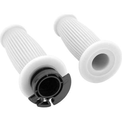 Paire de poignées de gaz 22 mm pour scooter GY6 50cc 80cc 125c 150cc, manettes tournantes comande d'accélérateur en ABS caoutchouc blanc (1/5)