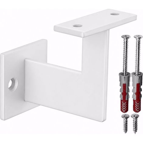 SOTECH Handlaufhalter PULSE 90° Stahl weiß pulverbeschichtet 63 x 81 x 78 mm Geländerhalter flach Halter für Treppengeländer, 1er Set (1/5)