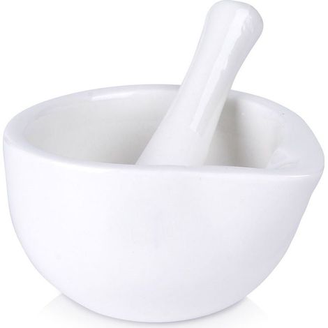 mortier à épices en porcelaine blanche (1/5)