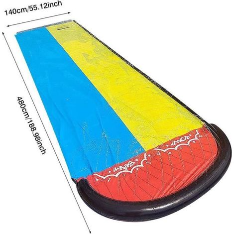 Toboggan aquatique Pelouse Toboggan aquatique PVC Tapis d'eau 5.5 * 1