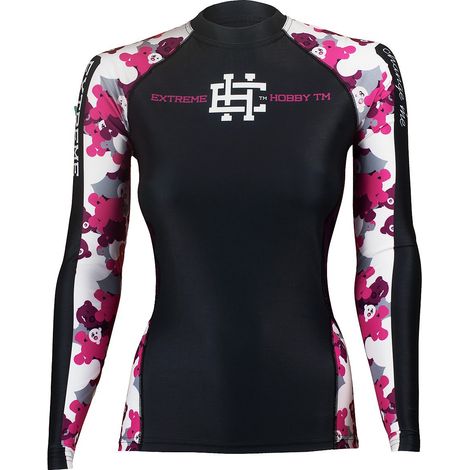 Camiseta de manga larga para mujer con estampado de osito de peluche, talla L, color negro.