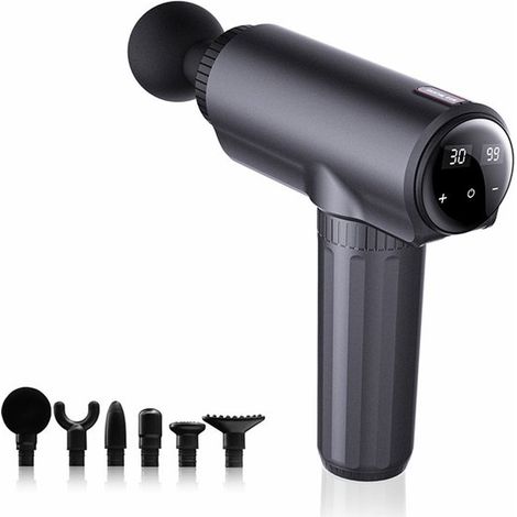 Tragbares Massagegerät für Tiefengewebsmassage – 30 Geschwindigkeitsstufen – 6 Massageköpfe – USB-C-Aufladung (1/5)