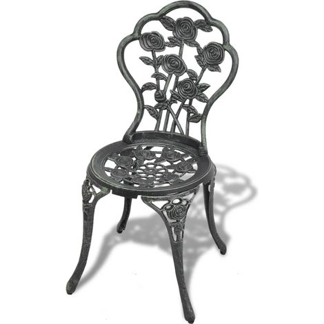 vidaXL Bistrostühle Set von 2 Aluminiumguss Grün